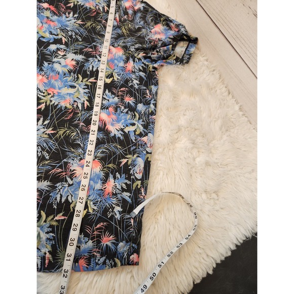 Caribbean Mens Multicolor Print Short Sleeve Colorful Hawaiin Shirt Size 2XB - Picture 6 of 6